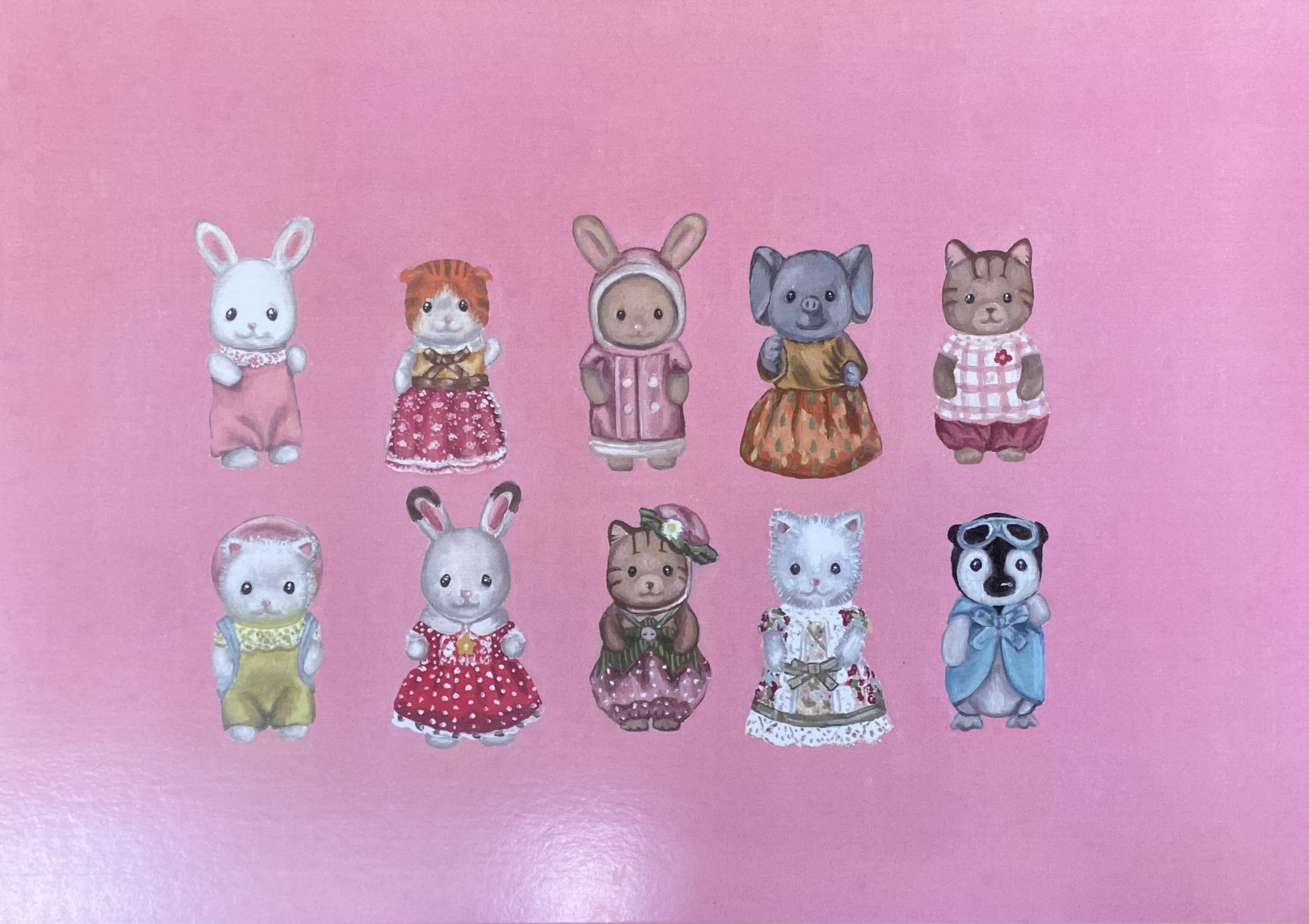 Collection of cute dressed animals
